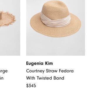 Eugenia Kim Valentina Raffia Hat with Chain - Beige NWT